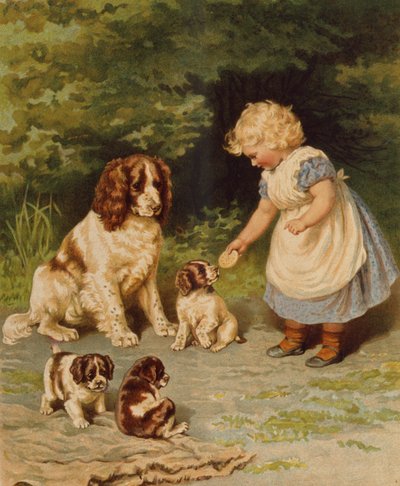 Gli animali domestici di Lena, illustrazione dei primi del XX secolo da Anonymous